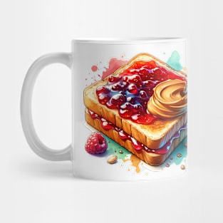 Peanut Butter And Jelly Toast Kawaii Breakfast Vintage Sandwich Yummy Mug